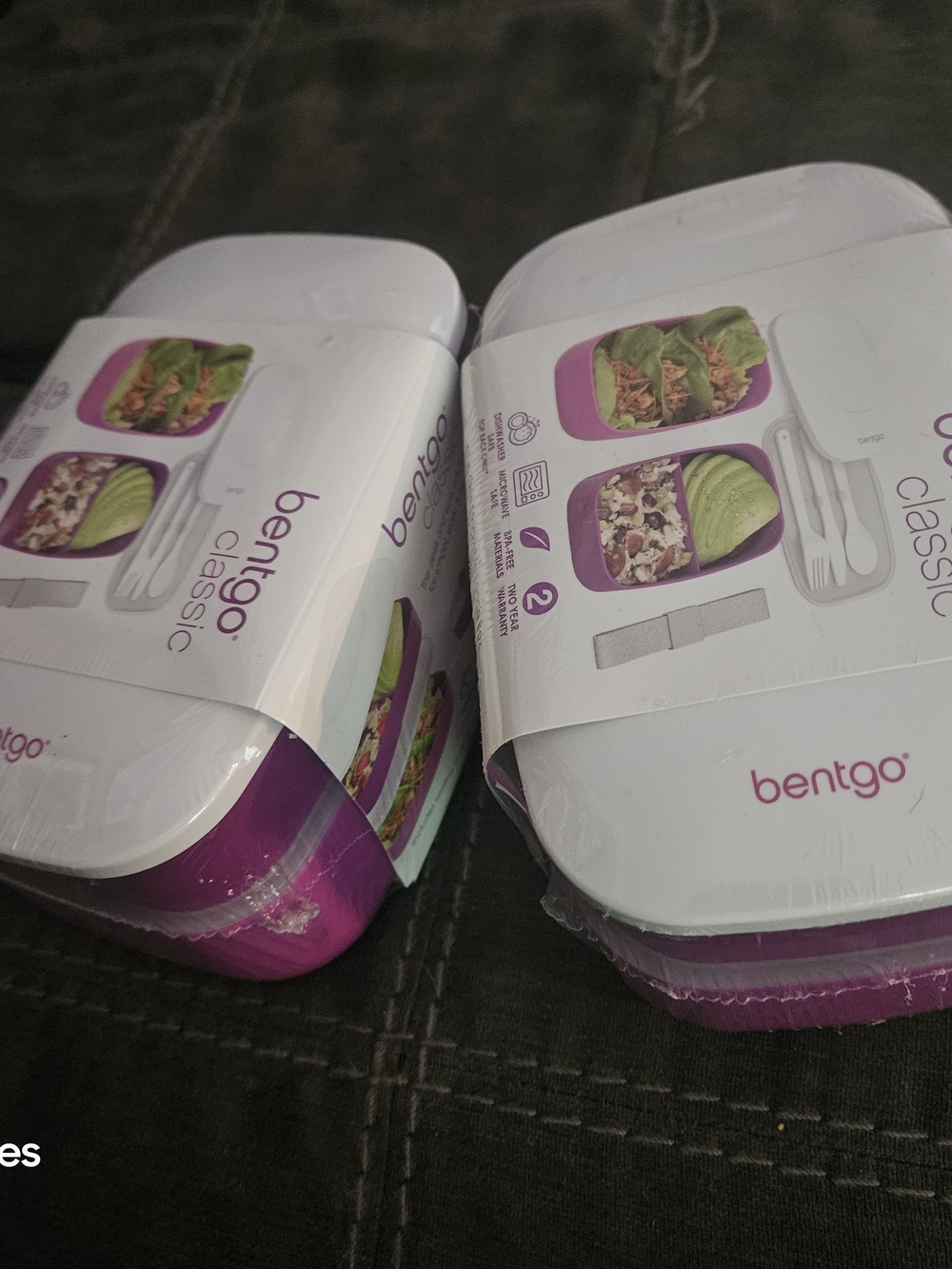 2 TWO- Bentgo Classic Bento Lunch Box - White & Purple